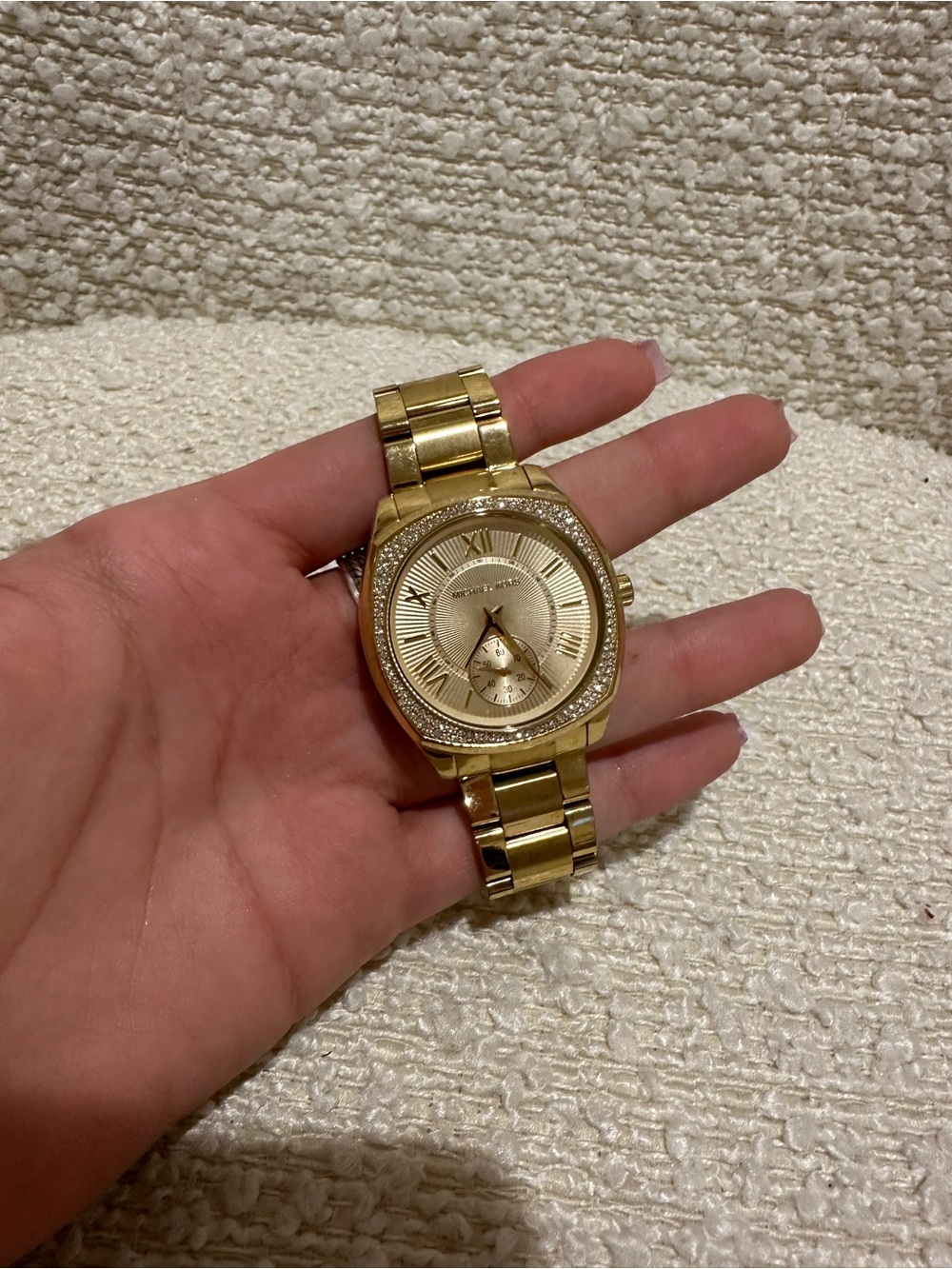 Michael Kors Gold Crystal-Trim Women's Bracelet Watch
